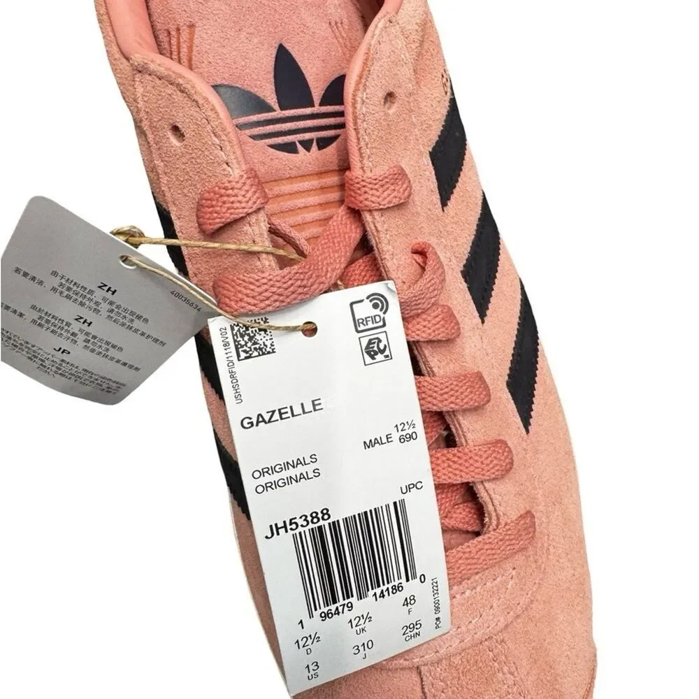 adidas Gazelle JH5388 Men's 13 Glow Pink Aurora Black Sneakers New with Box